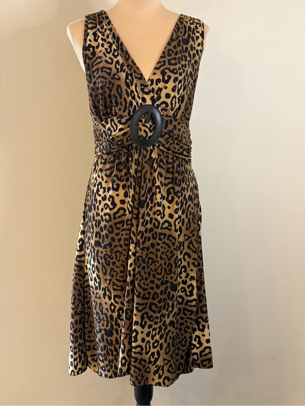Jon & Anna sleeveless leopard print midi dress SZ LG